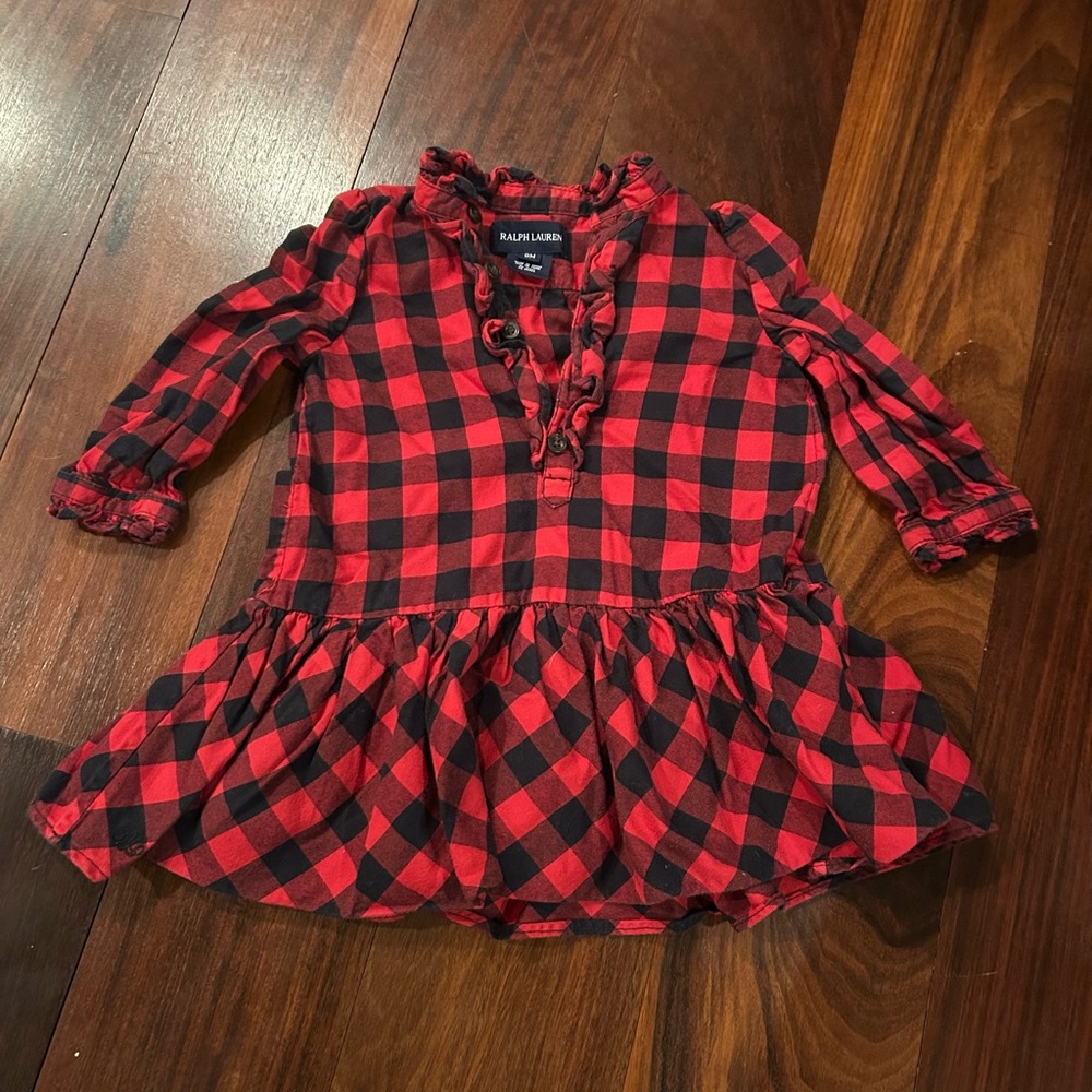 Ralph Lauren Red and Black Plaid Dress Like-New Condition 9M